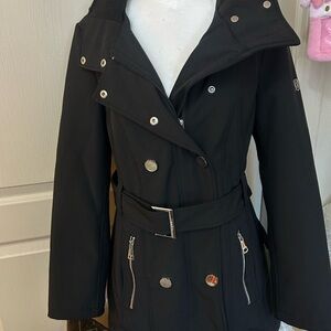 Calvin Klein Black Double-Breasted Trench Coat